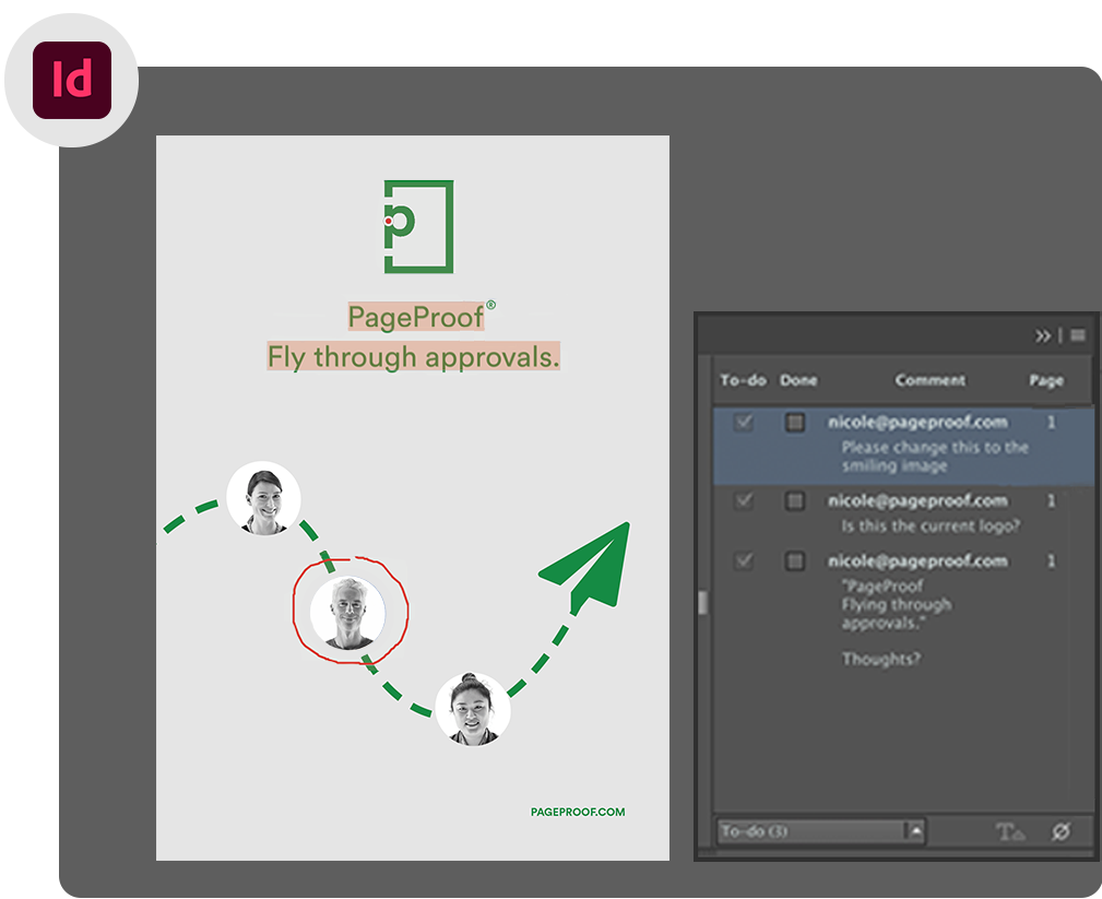 PageProof's integration with Adobe InDesign
