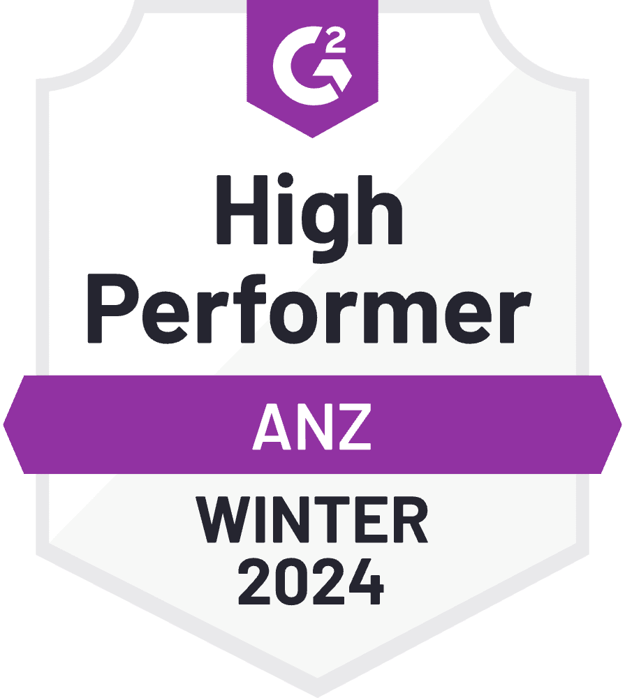 High performer in ANZ Winter 2024 G2 badge in Purple