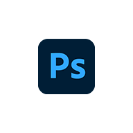 Photoshop app icon in a white circle