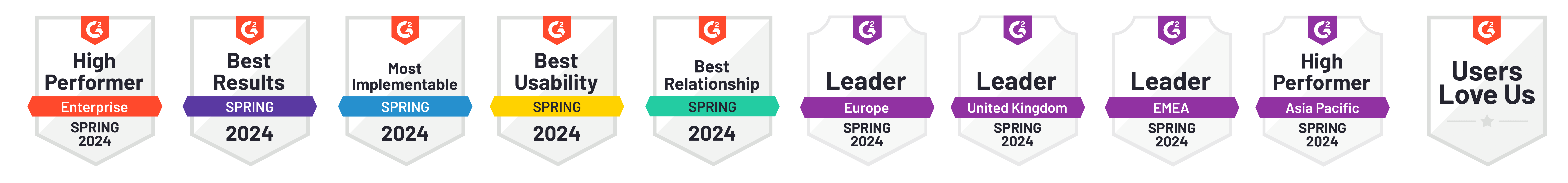 Badges won by PageProof in the online proofing G2 Spring 2024 report.