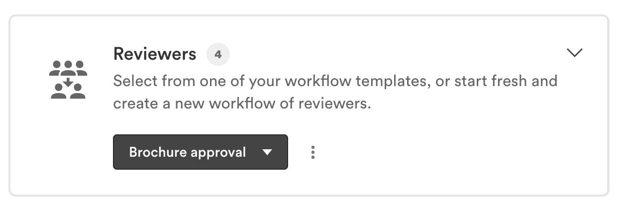 The workflow template selection section on proof setup screen